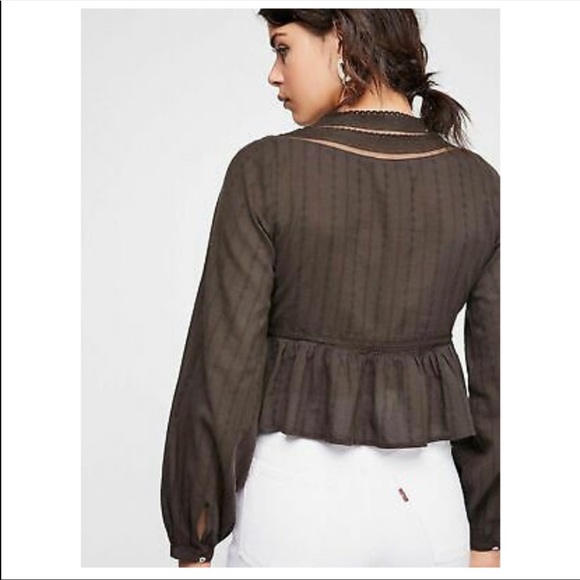 Free People Oberoi V Neck Crop Blouse - Picture 2 of 8